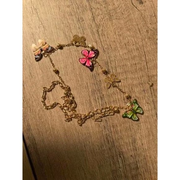 Butterfly Charm Layered Anklet - Picture 4 of 4